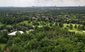 A bird's eye view of the vicinity where Canada's House of Worship will be built in Markham, Ont. Photo: Shamim Nakhaei.