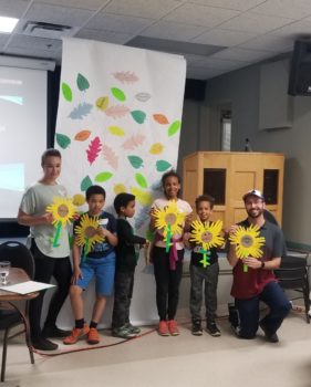 B CP LG Children Add Their Sunflowers To The Collective Art Project Of Tree Of Hope